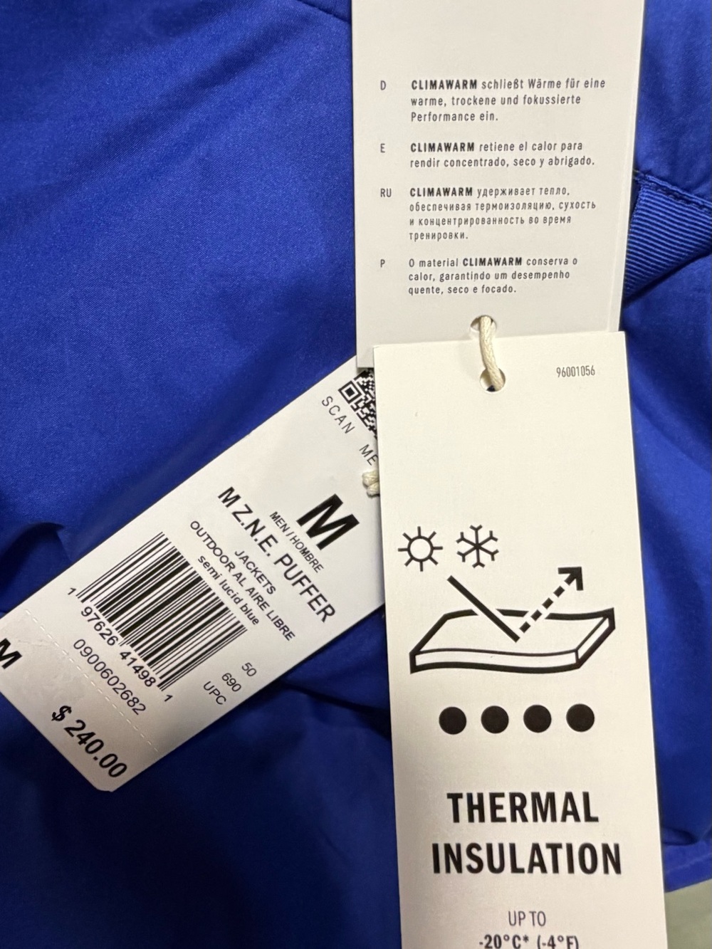 adidas Blue Water-Repellent Puffer Jacket with Hood - Picture 12 of 12